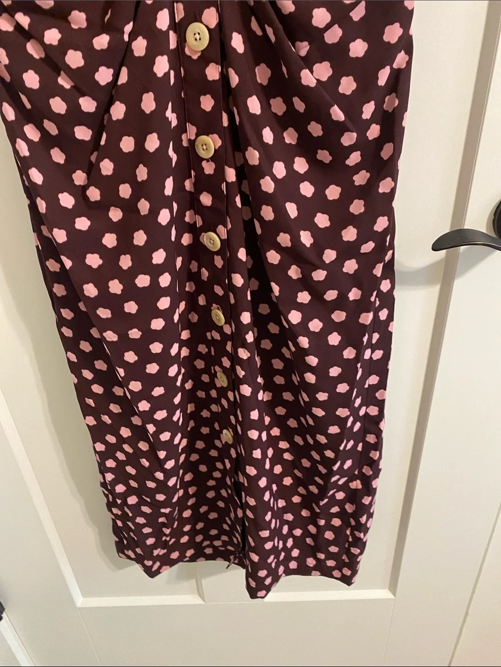 kate spade Brown Midi Dress with Pink Spot Print